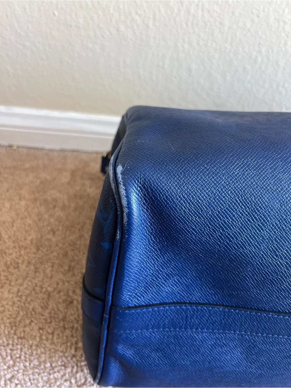 Louis Vuitton Blue Monogram Canvas Travel Duffle